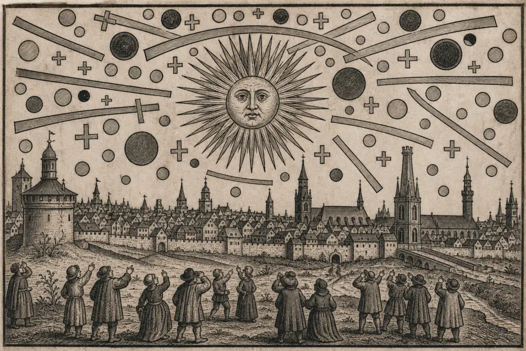 The Nuremberg Sky Battle Woodcut