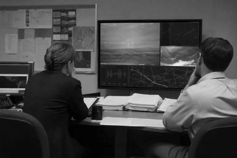 Analysts reviewing incomplete sensor evidence