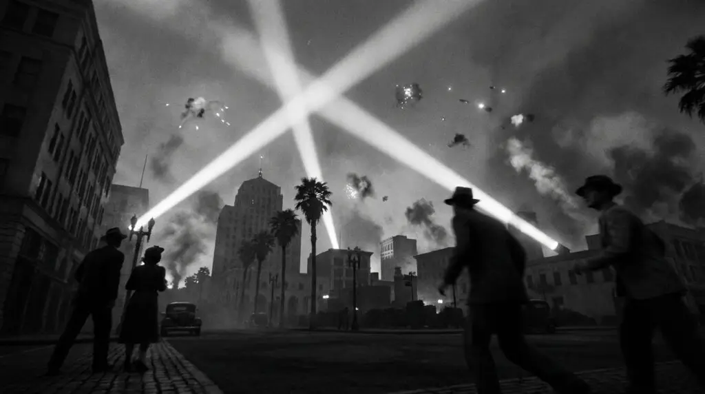 Searchlights Over Los Angeles, 1942