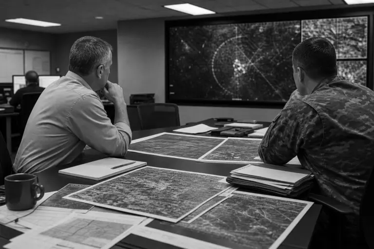 Defense analysts reviewing anomaly reports