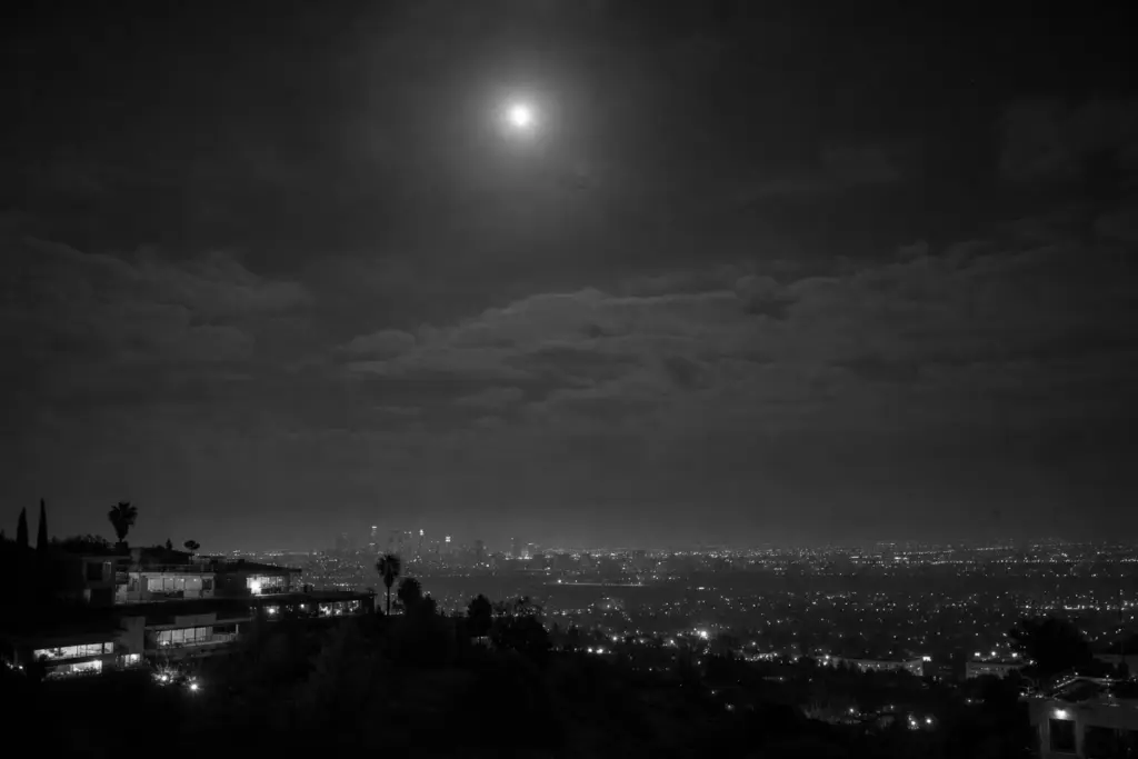 Bright light above Los Angeles