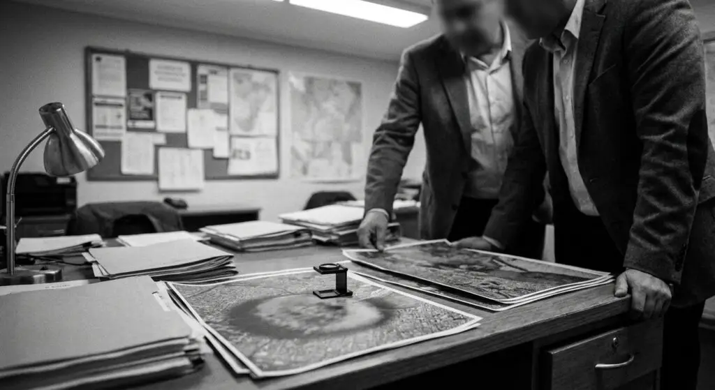 CEFAA officials reviewing disc-shaped UFO photos