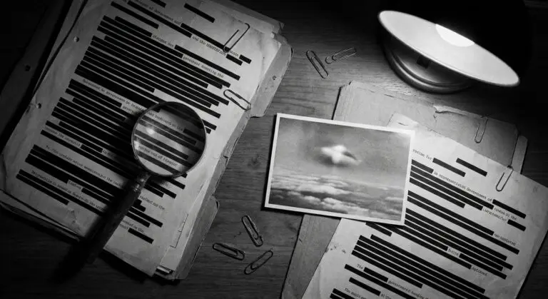 Redacted files and evidence photo