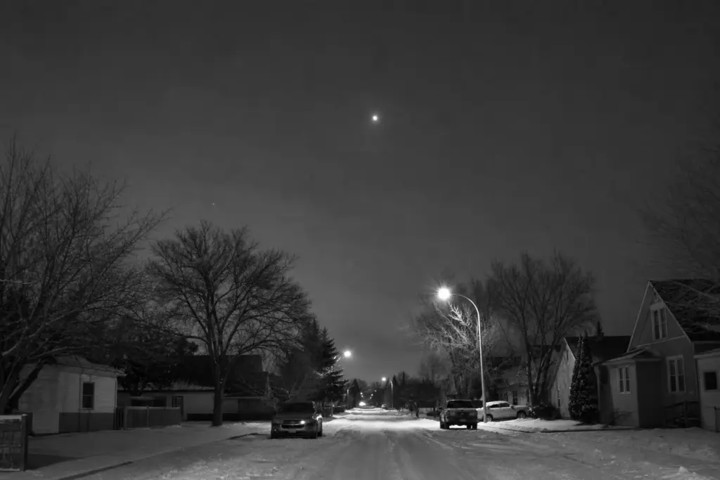Winter night over Prince Albert