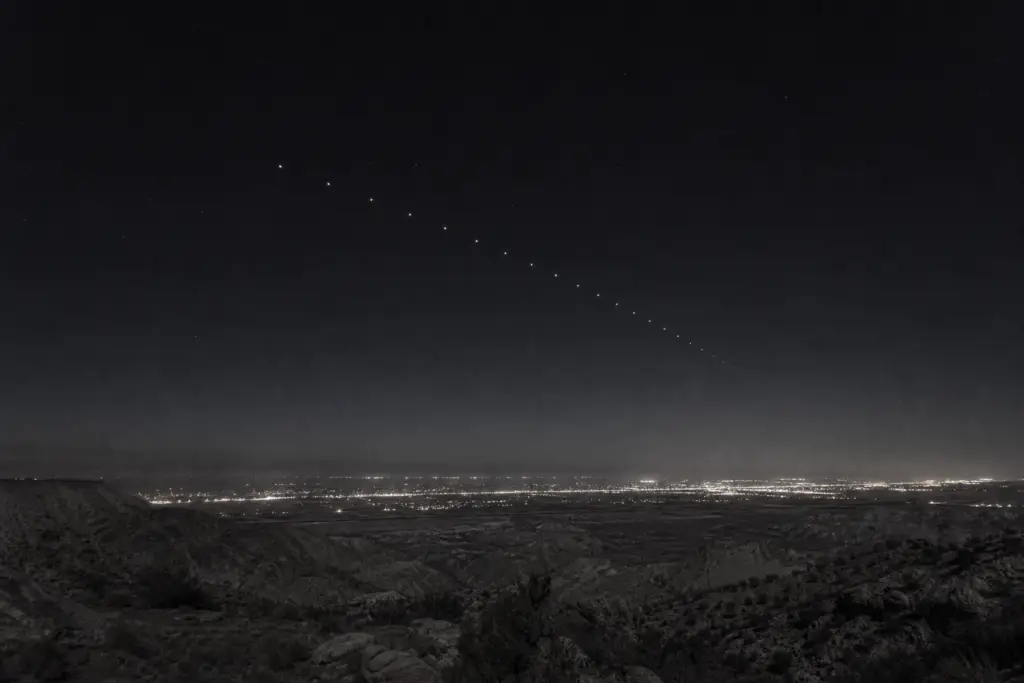 Linear lights over western Colorado