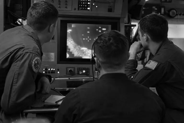 Navy Crew Reviewing Sensor Footage