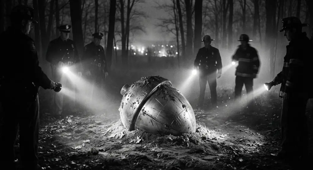 Acorn-shaped object in the woods