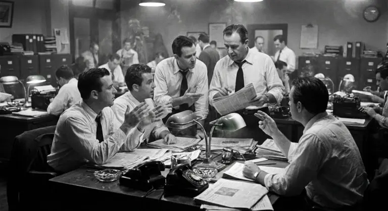 Newspaper press room reaction