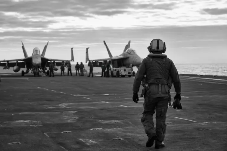 Navy Flight Operations at Dusk