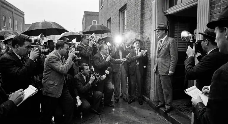 Press scrum and outrage