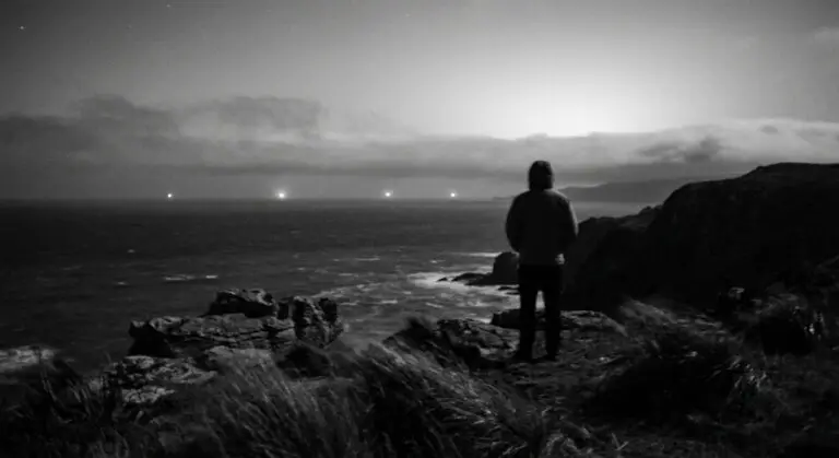 Night coastline sighting