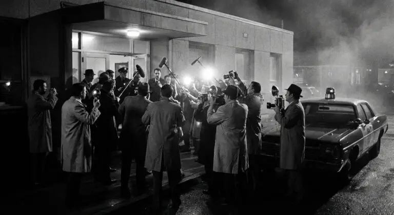Media Storm Outside Station