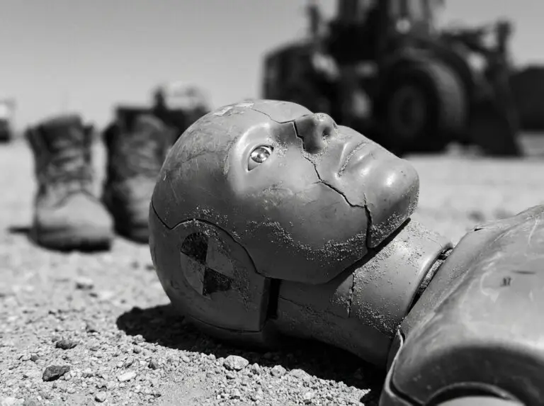 Crash dummy close-up ambiguity