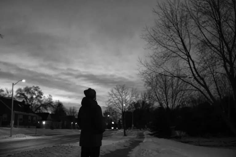 Witness observing winter sky