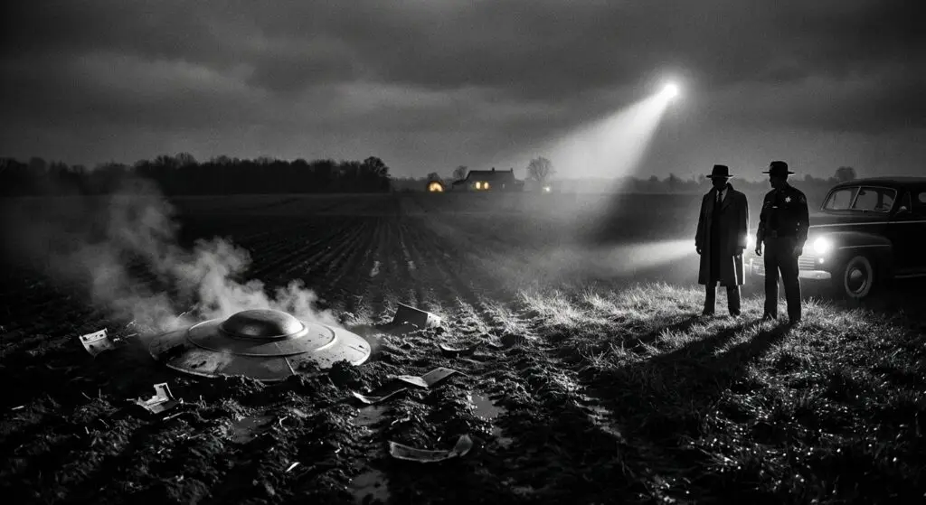 Night crash site in rural Missouri