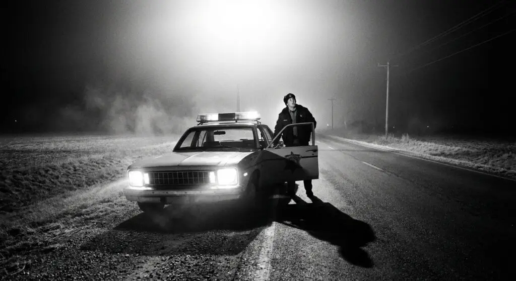 Deputy car under mystery flash
